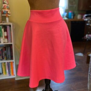 Hot neon pink stretchy mini skirt